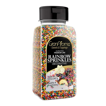 GranAroma Rainbow Sprinkles, 12.8 oz, Decorative, Cakes & Cupcakes