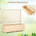 thumbnail image 3 of Costway 2 PCS 40" Wooden Raised Garden Bed with Lattice Trellis for Climbing Vine Flower, 3 of 10