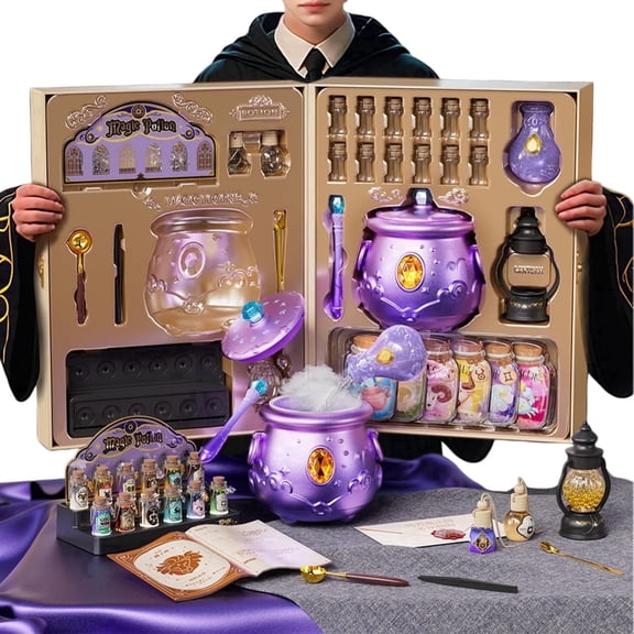 Aomesim Deluxe Potion Kits for Kids, Science Sets with Lights, Sounds & Mist Magic Mix Cauldron Toys, Birthday Halloween Gifts for Girls Ages 10-12