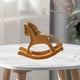 thumbnail image 5 of Estatua de caballo mecedor, figura de caballo de madera, escultura de recuerdo, adorno de mesa L, 5 of 8