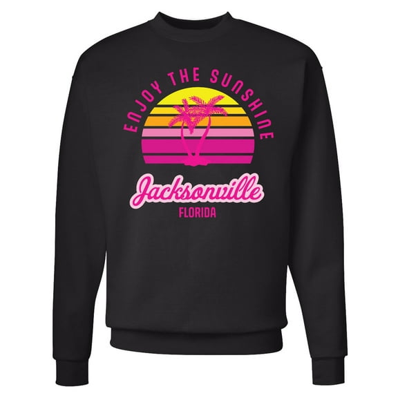 Inktastic Summer Enjoy the Sunshine Jacksonville Florida in Pink Adult Sweatshirt