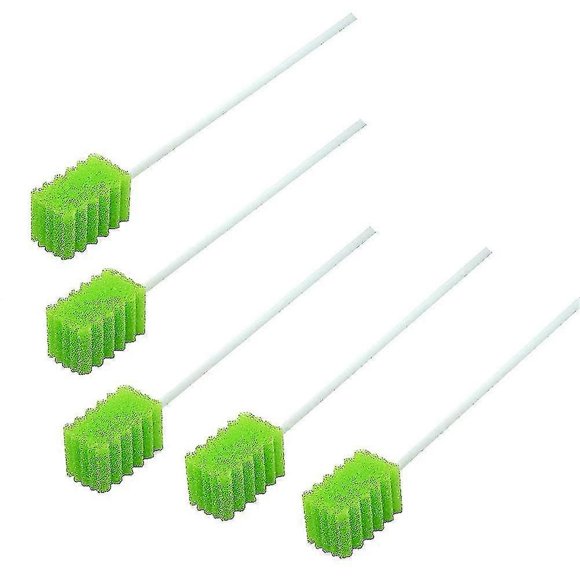 Treated Oral Swabs With Dentifrice- Flavored Dental Swabs Individually Wrapped Fruit Green Tooth Shape For Oral