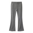 thumbnail image 4 of Girls Solid Color Stretchy Elastic Waist 7/8 Flare Pants with Ruffle Hem for Daily Wear 5-16 Years, 4 of 5