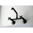 thumbnail image 3 of Kingston Brass KS423MB Concord Two-Handle Wall-Mount Kitchen Faucet, Matte Black, 3 of 5