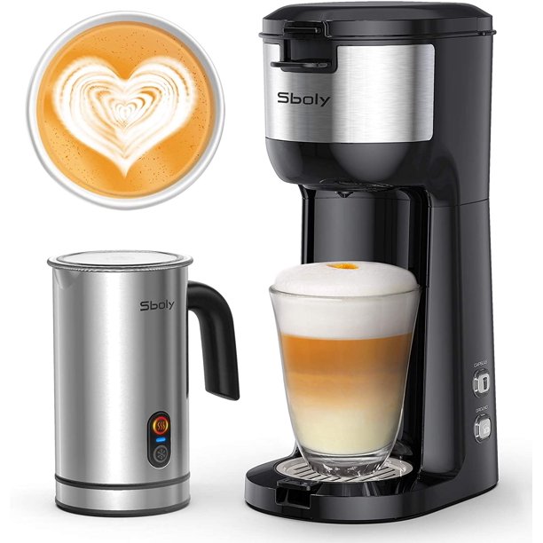 Sboly Single Serve Coffee Maker & Milk Frother, Coffee ...