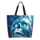 thumbnail image 1 of Balery Abstract Blue Skull Bolsa Tote Estilo Estético con Cremalleras, Bolsa de Hombro, Bolsa de Compras Grande y Plegable, 1 of 8