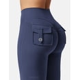 thumbnail image 4 of Leggins YEOREO Brittany Flare con bolsillos para mujer, color azul marino, talla S, 4 of 6