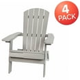 thumbnail image 6 of Merrick Lane Set of 4 Poly Resin Folding Adirondack Lounge Chair - All-Weather Indoor/Outdoor Patio Chair in Gray, 6 of 16