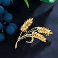 thumbnail image 4 of Yellow Gold Plated CZ Wheat Pearl Brooch Pin for Lover Brides Jewelry, 4 of 9