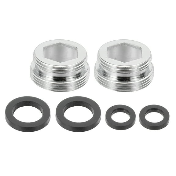 2Pcs Faucet Aerator Adapter, M20 Male to M22 Male with Washer, 10mm Length