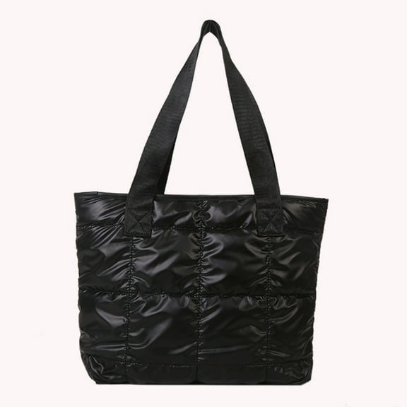 Multi-Purpose Tote Bag Fashion Ladies Tote Handbags Large Capacity Cotton Padded Top-Handle Shoulder Bag Rhombus Portable Hand Bag Quilted Solid For Daily Office Work