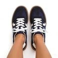 thumbnail image 2 of BERANMEY Women's Fashion Sneakers Retro Casual Shoes For Womens Thick Sole Suede Leather Low Top Casual Walking Shoes Non Slip Comfort Gum Sole, 2 of 5