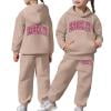 thumbnail image 3 of shqvo Big Girls 2 Piece Sport Outfit Brooklyn New York Letter Print Pullover Sport Sweatsuits Hoodie Sweatpants Outfits Hoodies Tracksuits for Toddlers Children Teens, 3 of 8