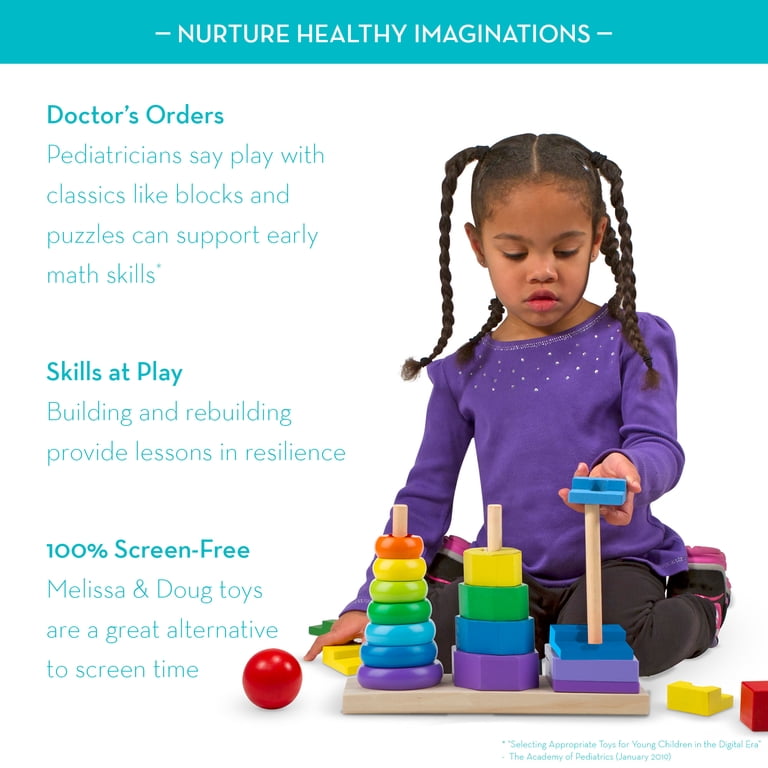 Melissa & Doug Geometric Stacker Wooden Toy, 21 Pieces photo 8