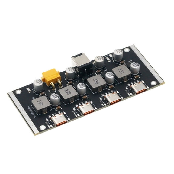 PD65W USB C Charging Converter Board 4 Way Fast Charging Module QC3.0 Power Module Charging Converter Board Power Supply