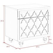 Posh Living Lydia Modern 1-Drawer Nightstand in White
