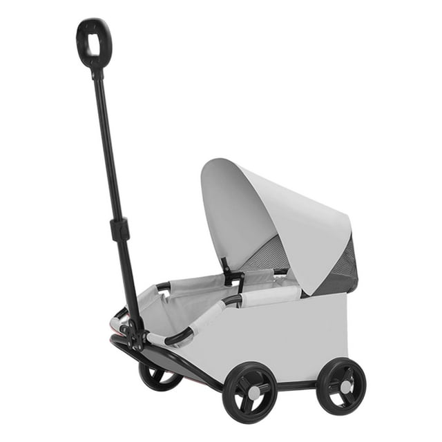 S SERENABLE Dog Stroller 360 degree Swivel Handle Spacious Accessories for Travelling Shopping Gray