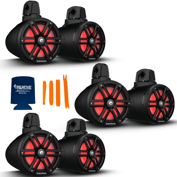 Rockford Fosgate 3 Pairs M2WL-8B 8" M2 Series Black Optix Wake Tower Speakers