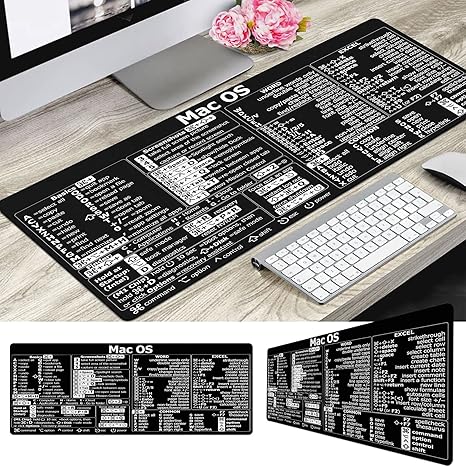 Mac os Shortcuts, Word/Excel (for Mac) Mouse Pad, Mac OS Candlesticks Reversal Indicators Mouse mat, Chart Patterns, Stock Market Day Trader Crypto Gift Trader Investor Gift Desk Mat Large Gaming