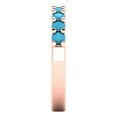 thumbnail image 4 of 0.63 ctw Wedding Band for Women - 18K Rose Gold Simulated Turquoise Stackable Eternity Ring, 4 of 6