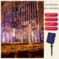 thumbnail image 1 of Outdoor waterproof solar led string lights 8 function remote control lights street lighting courtyard around tree decoration holiday lights, 1 of 3