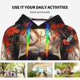 thumbnail image 4 of Daiia Vintage Butterfly Flower Skull Pattern Women's Fashion Hoodies & Sweatshirts with Kangaroo Pocket Hooded Sweatshirt with Eye-catching Drawstrings-XX-Large, 4 of 7