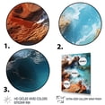 thumbnail image 3 of Designart "Aerial Perspective Rocky Beach in Blue and Orange V" Coastal Canvas Wall Art - Coastal White Coastal Beach Bedroom Canvas Wall Art, 3 of 6