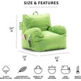 Big Joe Dorm Bean Bag Chair with Drink Holder and Pocket, Spicy Lime