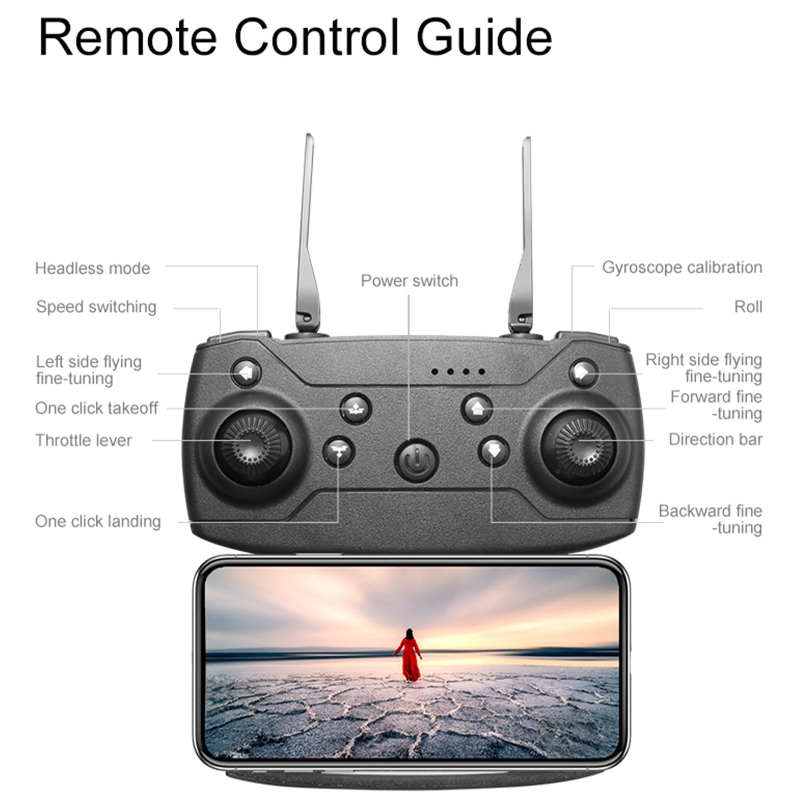 Drone with High-Definition Dual Camera, Quadcopter with 360掳stunt roll, One Click Takeoff And Landing, Folding Body, Remote Control Gifts Boys Girls