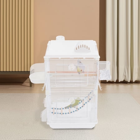 Bird Cage, Two-tier Bird Cage, Parakeets Cage for Budgies, Canaries, Peony Birds, Black Phoenix Birds (15.74*11.02*27.95in)