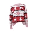 thumbnail image 4 of Chandail de Noël pour Femmes Cardigan Chaud Imprimé Tricoté Décontracté Col Rond Blouse Tricotée Mode Pull Mi-Longueur, 4 of 6