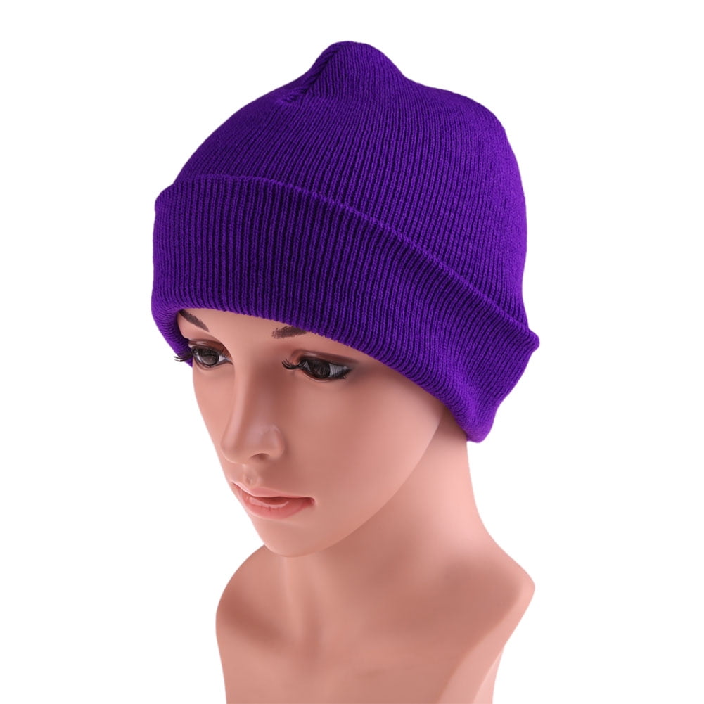 zonde experimenteel Grap Yucurem Men Women Beanie Knit Ski Cap Winter Warm Wool Hat Hip-Hop Bright  Purple - Walmart.com
