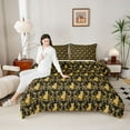 thumbnail image 4 of Feelyou Mandala Damask Queen Comforter Set, Hippie Cartoon Cat Bedding Comforter Set, 3pcs, 4 of 8