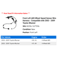 thumbnail image 2 of Front Left ABS Wheel Speed Sensor Wire Harness - Compatible with 2003 - 2009 Toyota 4Runner - Holstein, 2 of 2