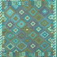 thumbnail image 1 of Ahgly Company Indoor Square Southwestern Light Blue Country Area Rugs, 8' Square, 1 of 4