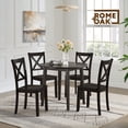 thumbnail image 5 of ROME + OAK X-Back Farmhouse Wooden Kitchen Dining Chair in Dark Brown, Set of 2, 5 of 10