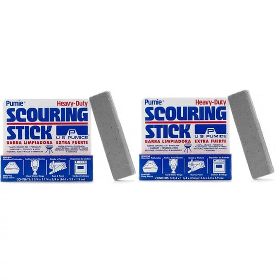 U.S. Pumice Pumie Scouring Stick, Heavy Duty Extra Strong Pumice Cleaning Bar (2 Pack)