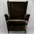 thumbnail image 7 of Rosnek Velvet Wing Back Slipcover Stretch Wingback Armchair Chair Polyester Cover Protector with Elastic Bottom for Living Room Bedroom Hotel, 7 of 7