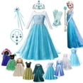 thumbnail image 2 of Frozen-vestido de princesa de la coronación de Anna y Elsa para niñas, disfraz de reina de la nieve, ropa de fiesta de cumpleaños, Cosplay, 1 y 2 Fivean unisex, 2 of 2