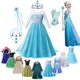 thumbnail image 2 of Frozen-vestido de princesa de la coronación de Anna y Elsa para niñas, disfraz de reina de la nieve, ropa de fiesta de cumpleaños, Cosplay, 1 y 2 Fivean unisex, 2 of 2
