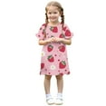 thumbnail image 5 of 3-12 Years Children's Kids Girl Summer Casual Short Sleeve Round Neck Fashion Printed Dress Vestidos de chicas, 5 of 8