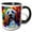 Black/White, variant on 3drose, Funny Goldendoodle Dog Portrait. Digital Painting Gift for Everyone, 11oz Two-tone Black Mug