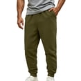 thumbnail image 4 of Zpzdpjkx Mens Tapered Sweatpants Drawstring Elastic Waist Cuffed Ankle Solid Tone Casual Street Workout Pants for Mens, 4 of 7