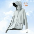 thumbnail image 5 of YUGYXL Women's Sun Protective Jacket Full Zip UPF 50+ UV Sun Protection Clothing Lightweight Long Sleeve Hoodie Sun Shirt XL Gray, 5 of 7