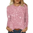 thumbnail image 1 of Kovlvoll Hauts à Manches Longues pour Femmes Col Rond Mode Chemises à Sequins Tenues Décontractées Tunique Ample, 1 of 4