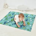 thumbnail image 2 of Light Blue Dinosaurs Clouds Trees Pattern Blanket,Comfortable Soft Flannel Throw Blanket,All Season,Warm Lightweight Blankets for Sofa Bed Couch Living Room Chair,30"x40", 2 of 4