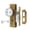 Antique Brass-Interior Mortise, variant on Interior Mortise Lock Set Vintage Antique Brass with Crystal Knobs and Skeleton Key