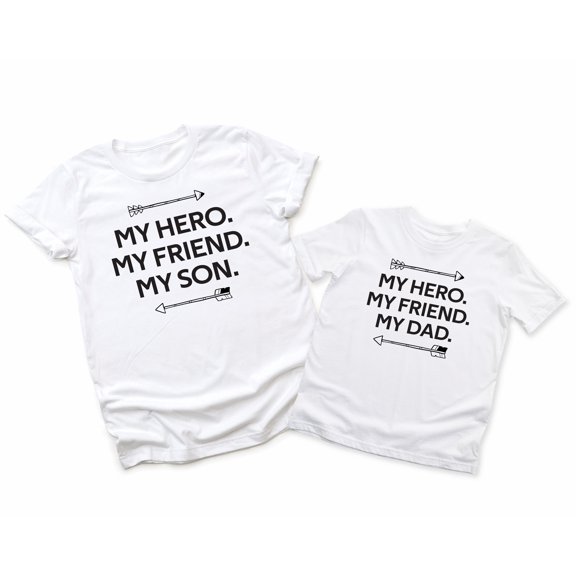 My Hero My Friend My Son Men's T-Shirt Matching with My Dad Kids Toddler Shirt Youth Baby