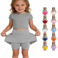 thumbnail image 2 of VOUZZA Girls Tennis Skort Sports Skirt with Built-in Shorts and Pockets Golf Cheer Running Activewear Bottoms for Kids Youth Ages 4-12, 2 of 6