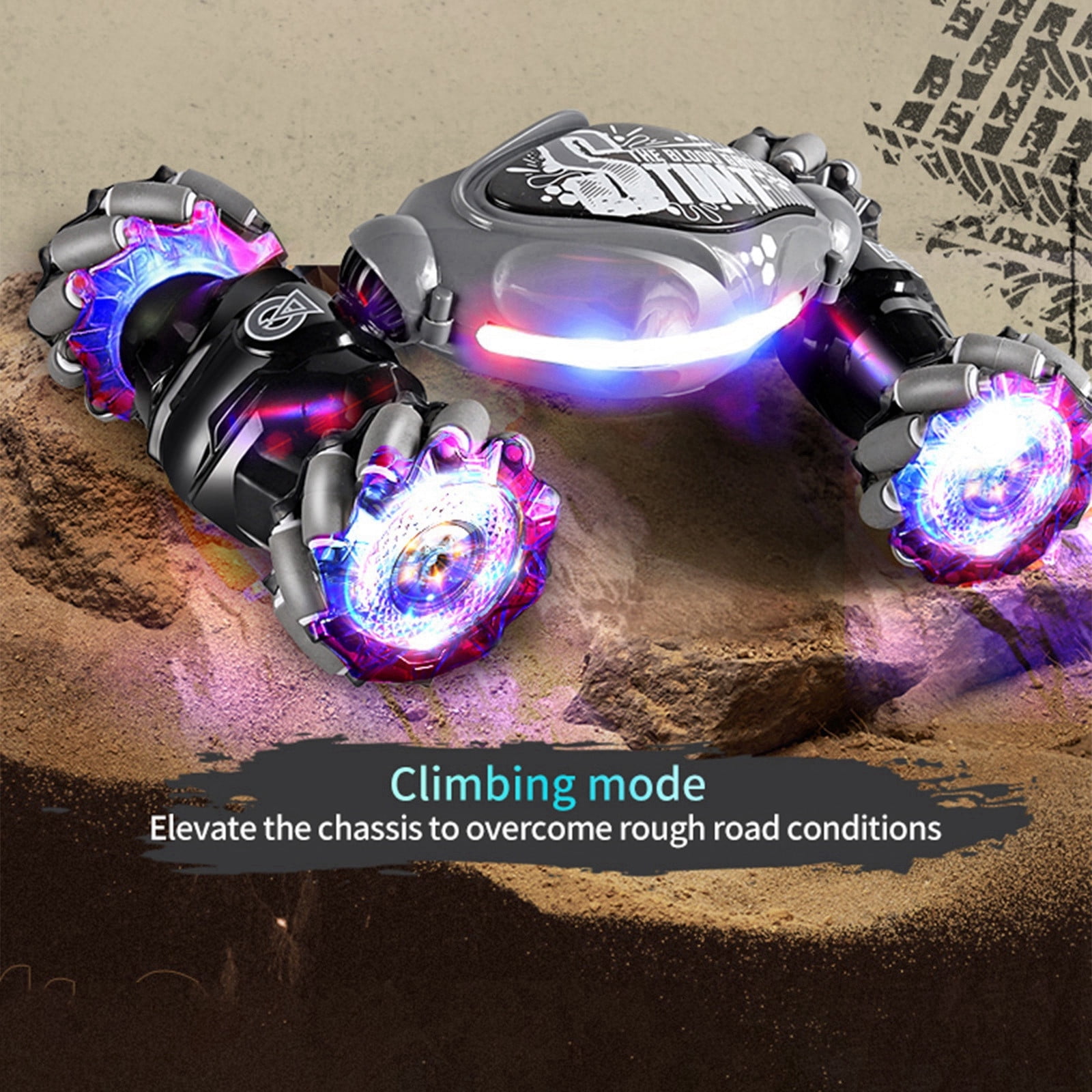 Tepsmf Gesture RC Car Large 1:14 Scale, 4WD 2.4G Hand Controlled Remote Control Car, All Terrains Trucks for Boys Gesture RC Stunt Car for Age 4-12 with Lights Music,Toys for Ages 8-13